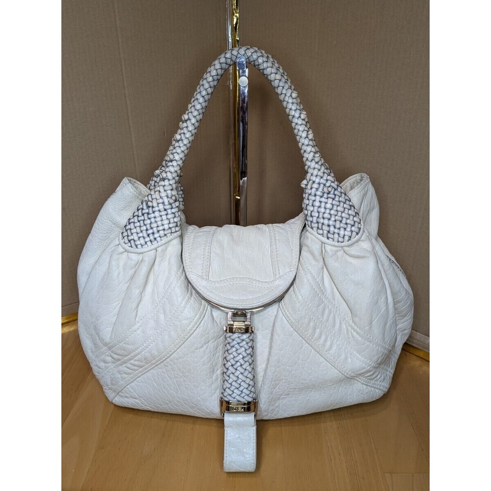 FENDI Spy Bag white leather handbag shoulder